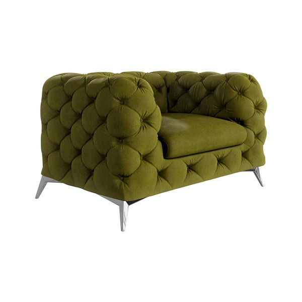 Roheline sametist tugitool Chelsea – Ropez