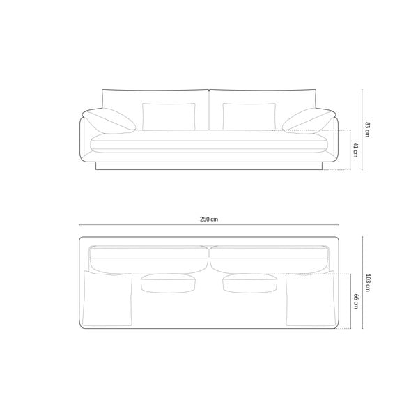 Helehall bukleekangast diivan 250 cm Torino - Micadoni Home-image-4