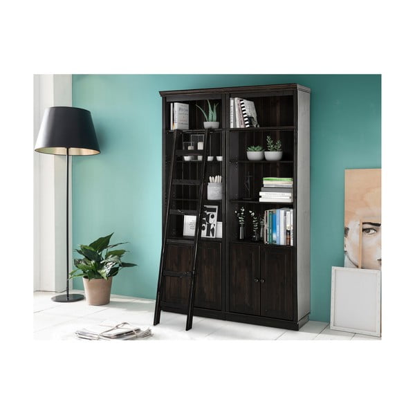 Pruun männipuidust raamaturiiul 148x223 cm Anita - Støraa-image-1