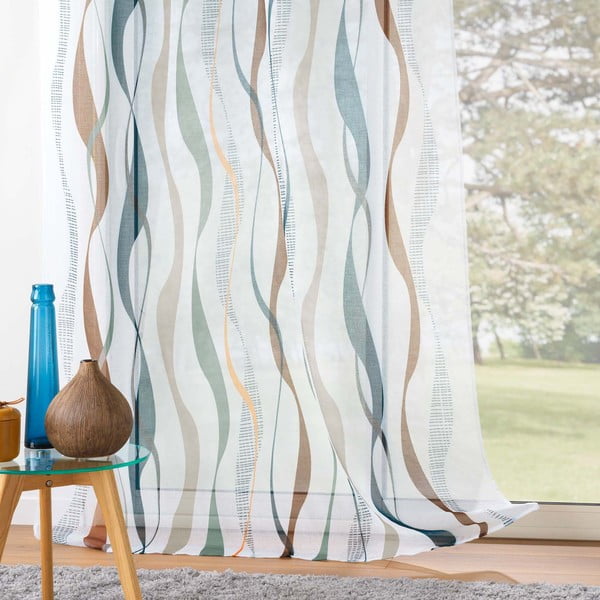 Valge-sinine voile kardin 140x280 cm Lisana - douceur d'intérieur-image-3