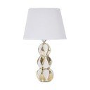 Valge/kuldne keraamiline laualamp tekstiilist varjuga (kõrgus 46 cm) Glam Balls - Mauro Ferretti