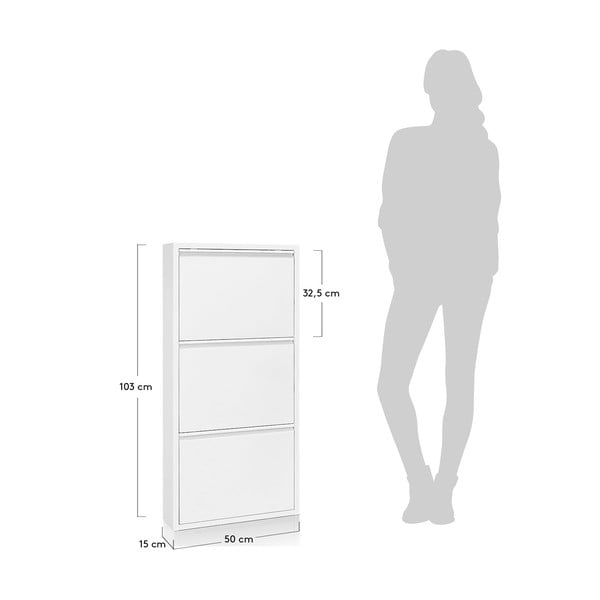 Valge metallist jalatsiriiul 3 sahtliga Rox - Kave Home-image-3