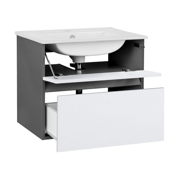 Valge/antratsiitne seinale ilma valamuta üksus  60x52 cm Wisla – Støraa-image-1