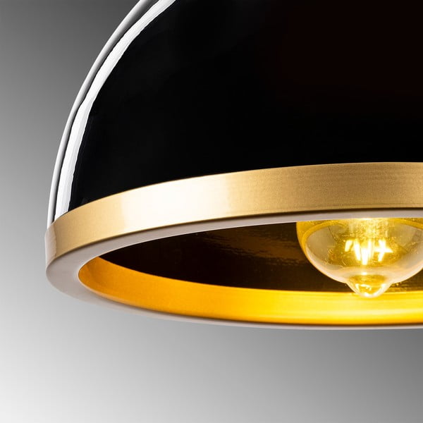 Must-kuldne rippvalgusti metallist varjuga ø 30 cm Ferenci - Opviq lights-image-2