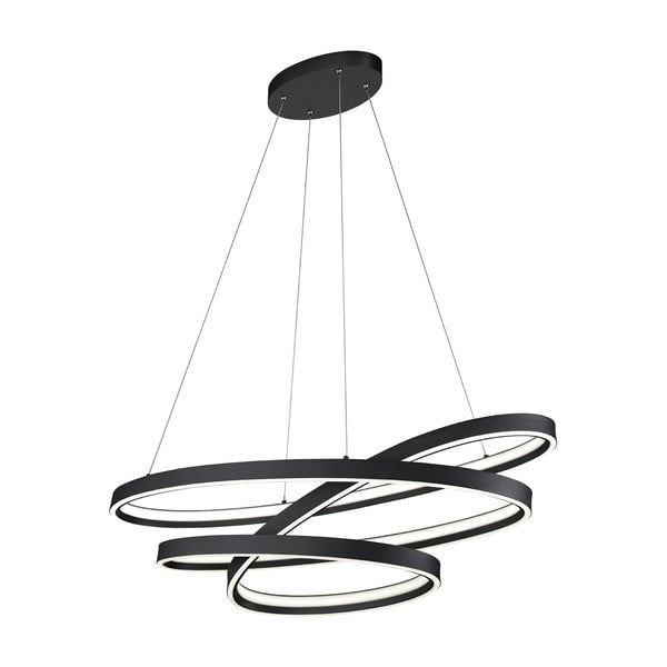 Must LED rippvalgusti hääljuhtimise/mobiilirakenduse juhtimisega, metallist varjuga Ciola - CINQUE-image-3