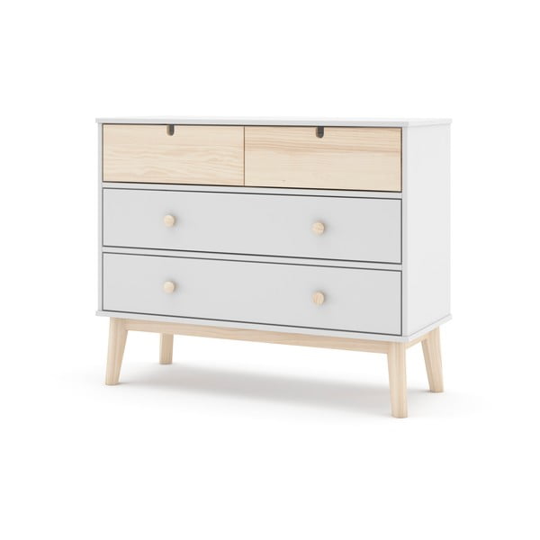 Valge madal lastekapp 100x81 cm Estefania - Marckeric-image-3