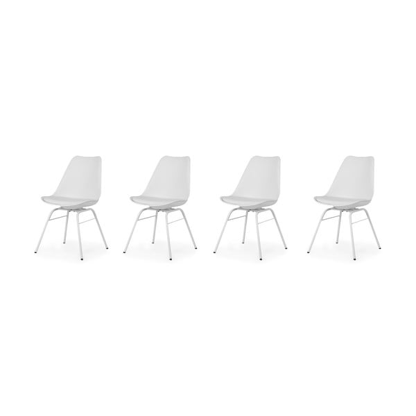 Sada 4 bílých jídelních židlí Tenzo Brad