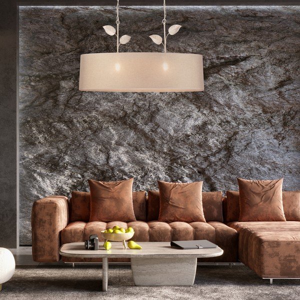 Rippvalgusti kuldset värvi tekstiilist varjuga Noemi - LAMKUR-image-1