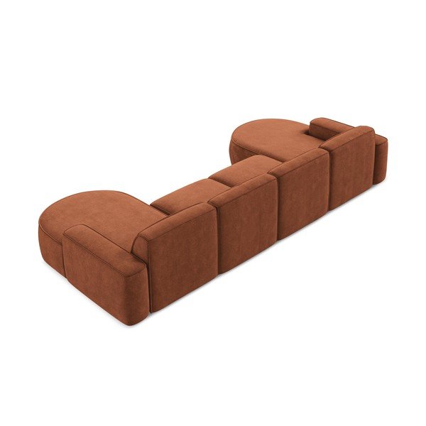 Terrakottapunane šenillist nurgadiivan (U-kujuline) Omao - Makamii-image-3