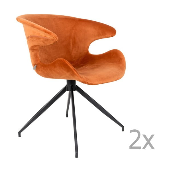 Komplekt 2 oranži tooli käetoega Mia - Zuiver