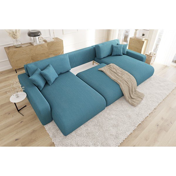 Türkiissinine velvetist panipaigaga nurgadiivanvoodi Sara - Ropez-image-4