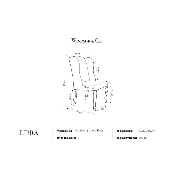 Světle šedá židle Windsor & Co Sofas Libra Designs-image-2