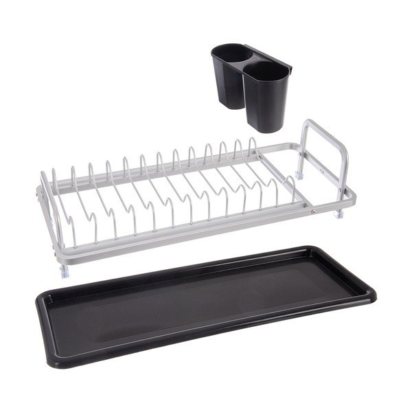 Mustvalge metallist nõudekuivatusrest 41,5x17 cm Deluxe - Orion-image-2