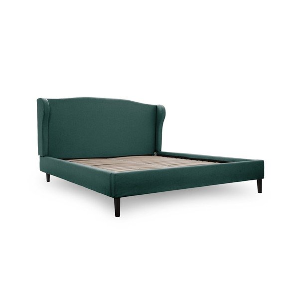 Petrolejově zelená postel s černými nohami Vivonita Windsor, 160 x 200 cm-image-4