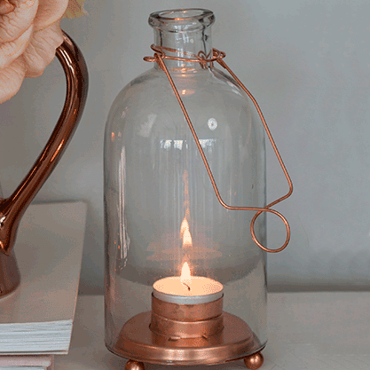 Skleněný svícen Tea Light, 19 cm