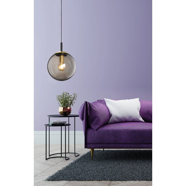 Mustast klaasist rippvalgusti, ø 30 cm Dini - Fischer & Honsel-image-2