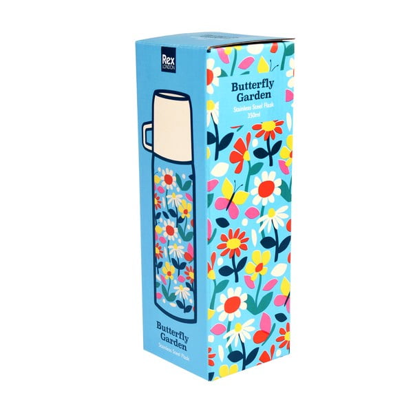 Sinine-kreem laste termos 350 ml Butterfly Garden - Rex London-image-4