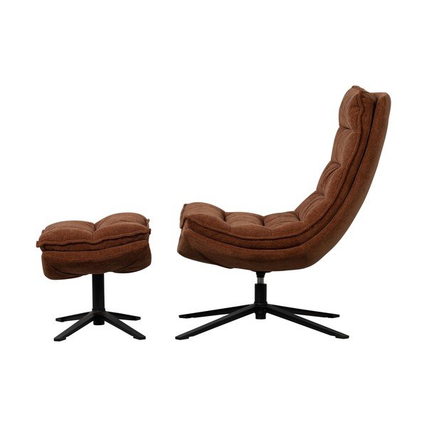 Pruun pöörlev šenillist tool koos jalatoega Kube - WOOOD-image-2