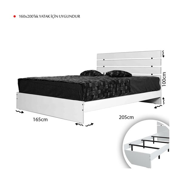 Puiduvärvi kaheinimesevoodi 160x200 cm Fuga - Kalune Design-image-4