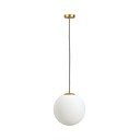 Valge/kuldne ripplamp klaasist varjuga ø 30 cm Brisia - Kave Home
