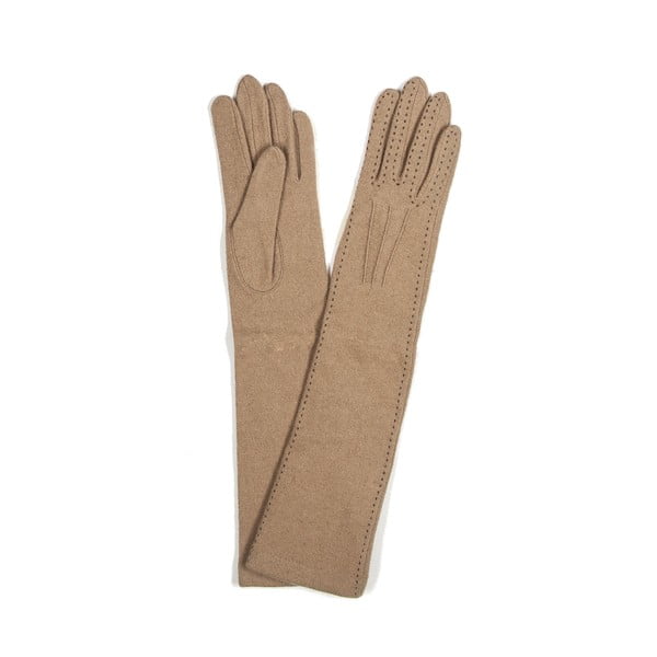 Hnědé dlouhé rukavice Silk and Cashmere Palette