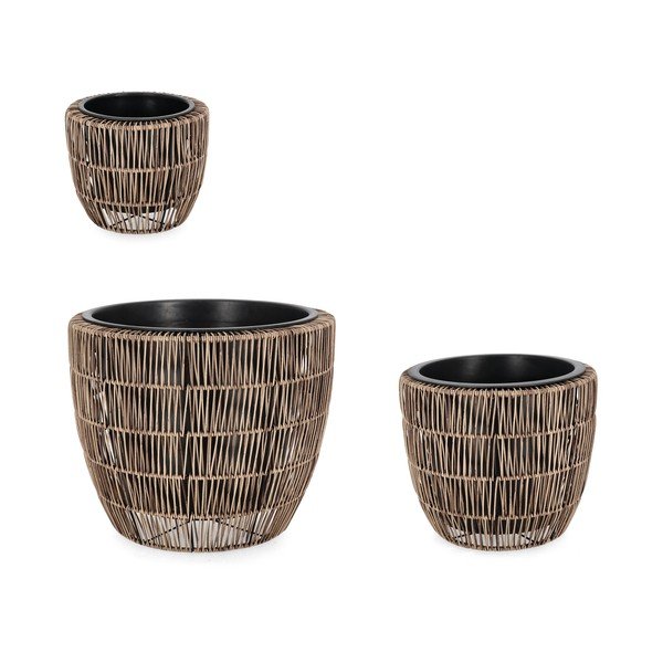 Plastikust/kunstlikust rotangist lillepotid komplektis 3 tk ø 44 cm Ayun - Bizzotto-image-1
