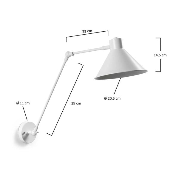 Valge seinavalgusti Dione - Kave Home-image-3