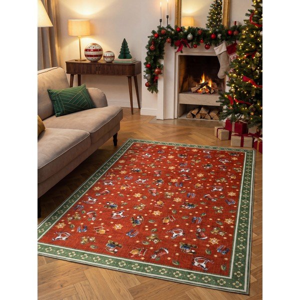 Punane/roheline vaip jõulumotiividega 160x230 cm Toy's Delight Nostalgic Noel Red Green - Villeroy&Boch-image-1
