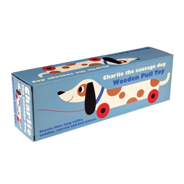 Puidust tõmmatav tassikoer Charlie The Sausage Dog, pikkus 31,5 cm Charlie the Sausage Dog - Rex London-image-3