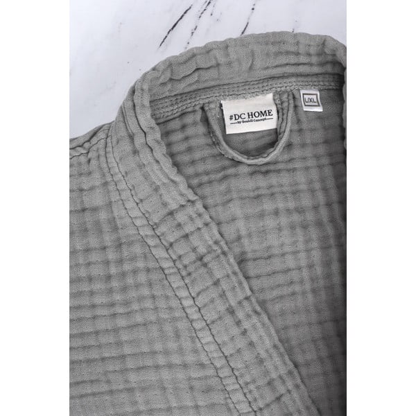 Hall musliinist hommikumantel, suurus L/XL Kimono - Foutastic-image-4