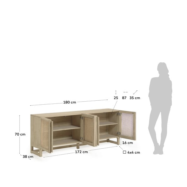 Puidust kapp Mindi , laius 180 cm Rexit - Kave Home-image-3