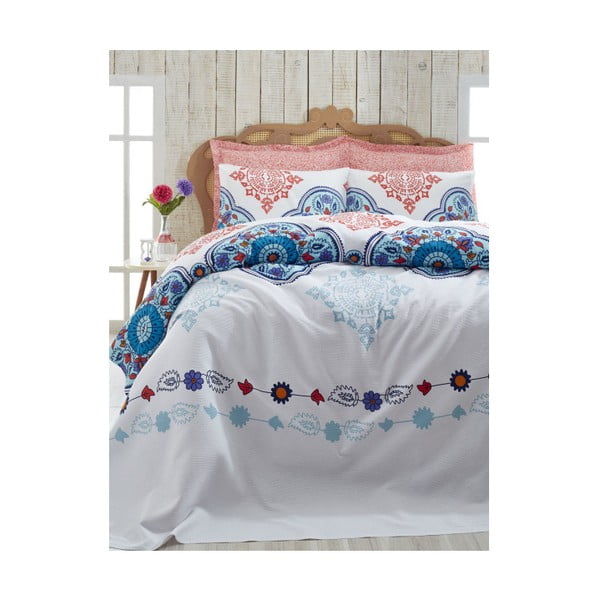 Lehký bavlněný přehoz přes postel Jerry Cini Blue, 200 x 235 cm