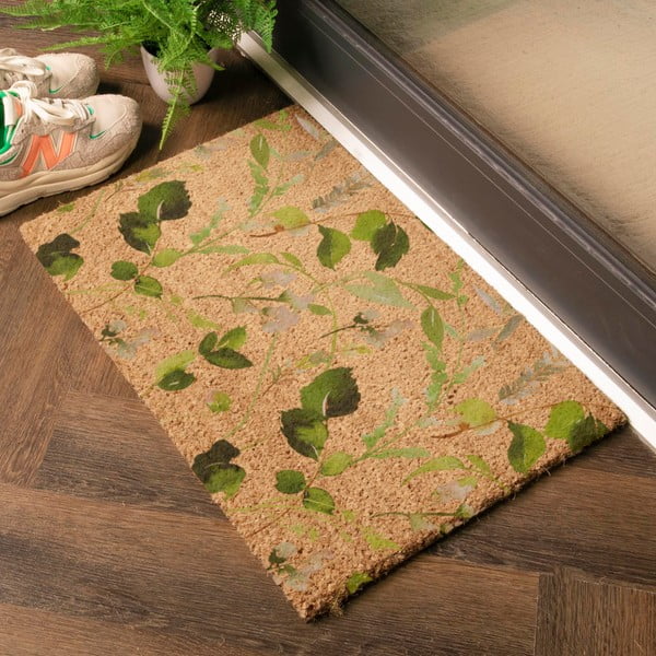 Kookoskiududest uksematt 40x60 cm Watercolour Leaves - Artsy Doormats-image-1