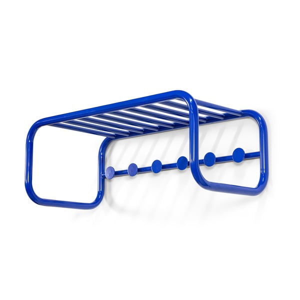 Sinine metallist seinanagi koos riiuliga Retro - Spinder Design-image-2