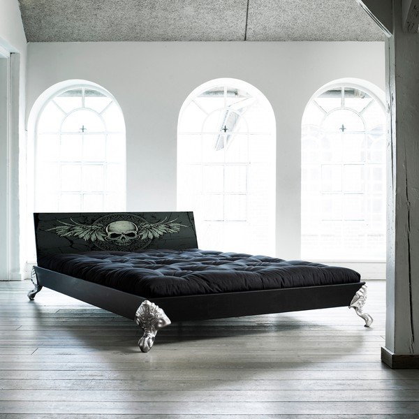 Postel Karup Eagle Black/Black Scull,  140x200 cm