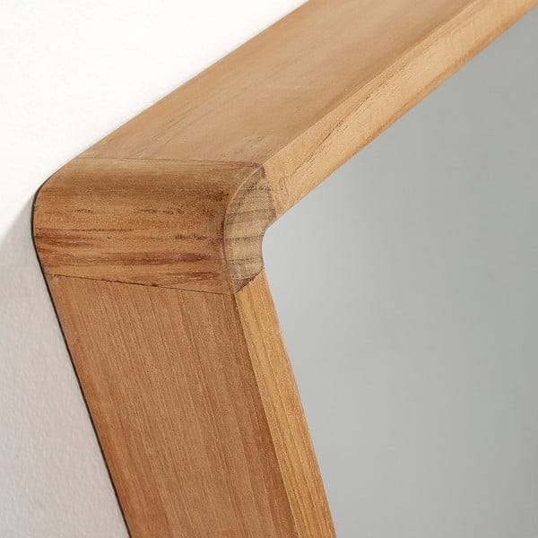 Zrcadlo z teakového dřeva Kave Home Sunday, 80 x 65 cm-image-1