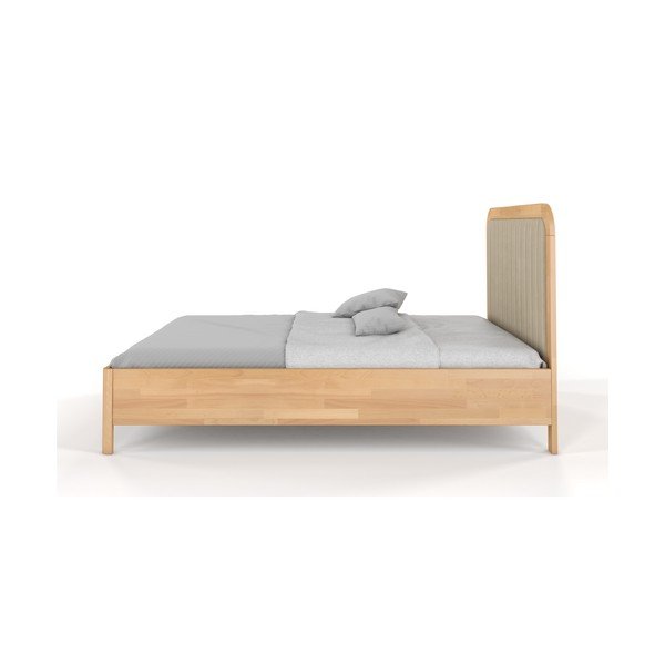 Helepruun-puiduvärvi pöögipuidust kaheinimesevoodi 160x200 cm Modena – Skandica-image-3