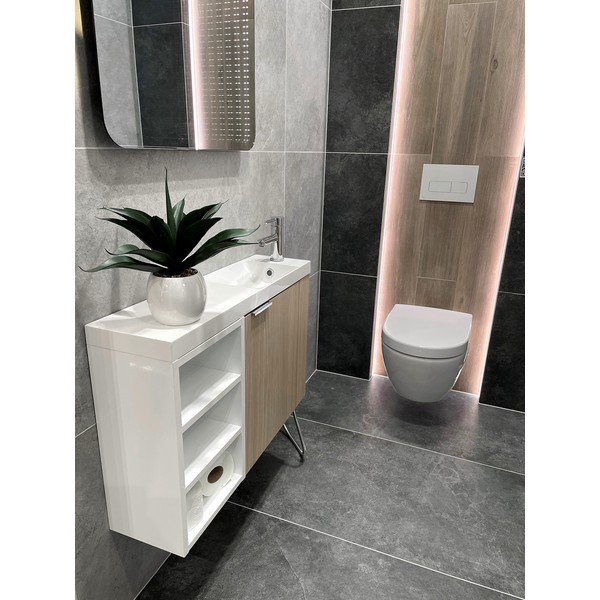 Puiduvärvi tammespooniga seinale ilma valamuta üksus  50x50 cm Latus Vi – Sapho-image-1