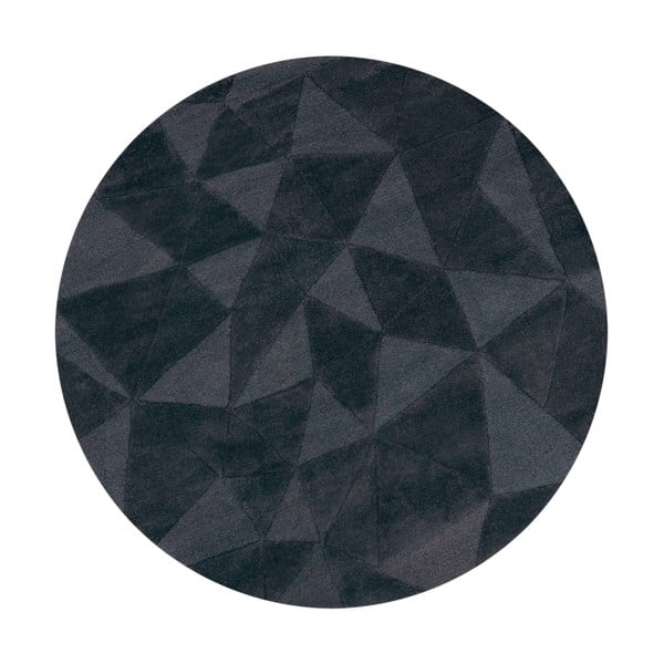 Antratsiitne käsitsi kootud villane ümmargune vaip ø 160 cm Shard Charcoal - Flair Rugs