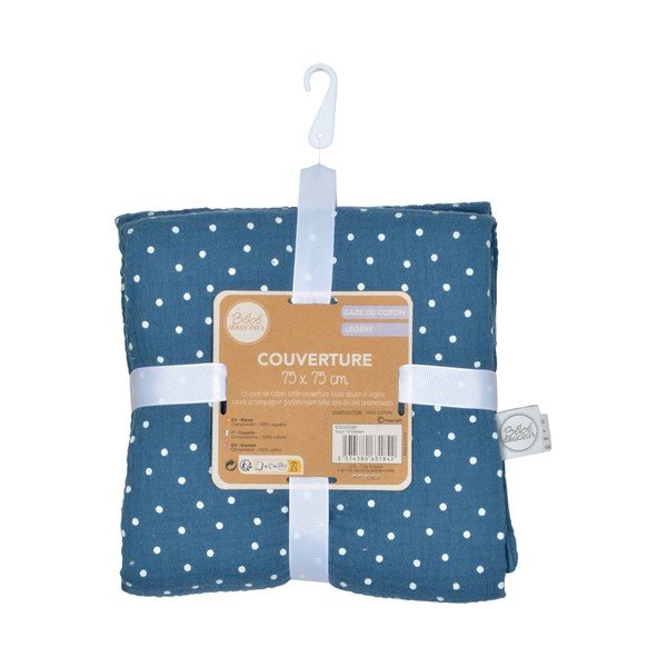 Sinine musliinist beebitekk 75x75 cm - Bébé Douceur-image-3