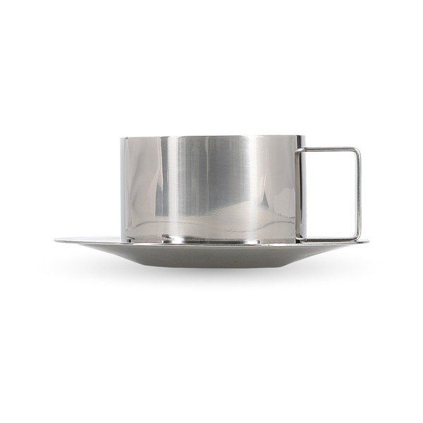 2 hõbedast roostevabast terasest cappuccino tassi komplekt (200 ml) Oryn - S|P Collection