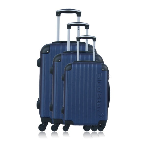 Sada 3 modrých kufrů na kolečkách Blue Star Bucarest