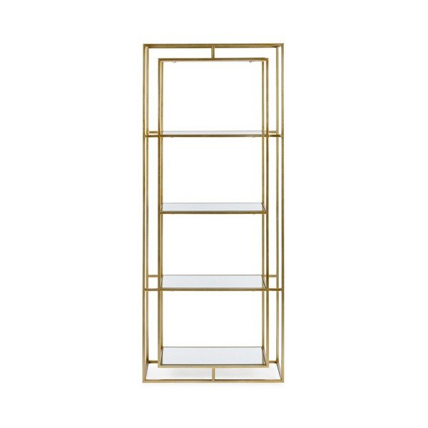 Kuldse värvi terasest raamaturiiul 68x172,5x28 cm Elenor - Bizzotto