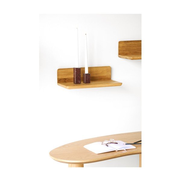 Tammepuidust riiul heledas naturaalses värvitoonis 40 cm Salina - House Nordic-image-1