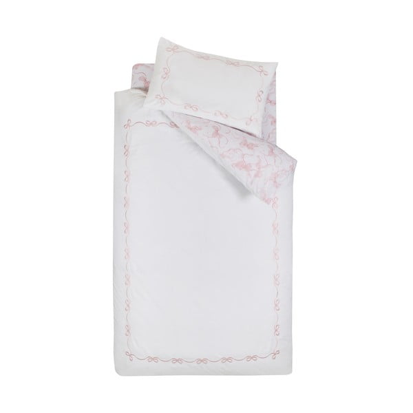 Valge voodipesu üheinimesevoodile 135x200 cm Bow Embroidery - Catherine Lansfield