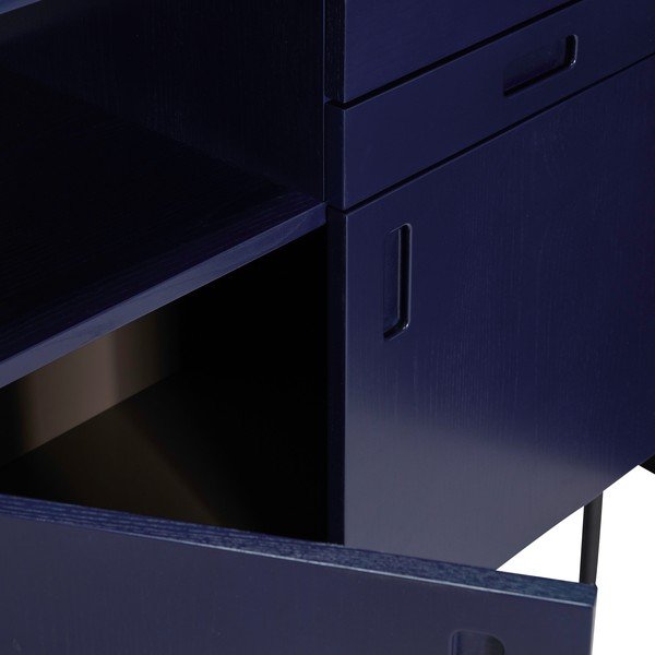 Tumesinine-hall saarepuidust kõrge kummut 90x109 cm Study - Hübsch-image-2