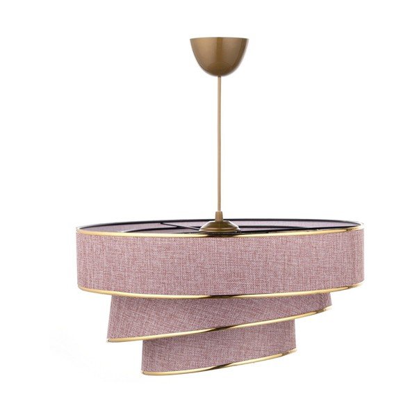 Roosa-kuldne rippvalgusti tekstiilist varjuga ø 40 cm Couper - Opviq lights