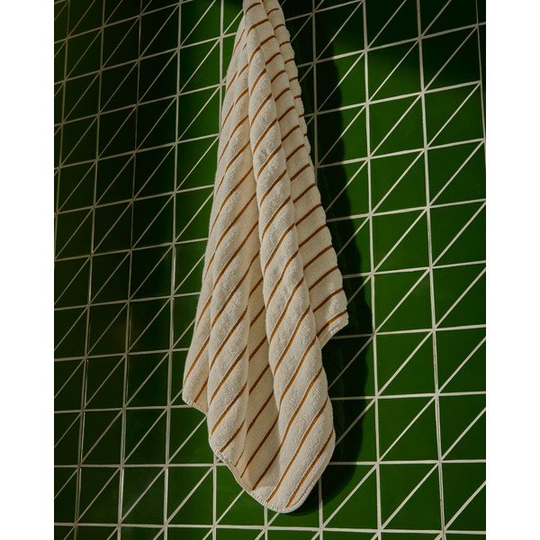 Oranž/beež frotee puuvillane vannirätik 70x140 cm Dorane - Kave Home-image-3
