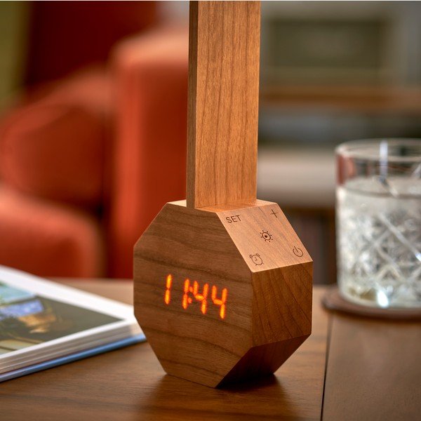 Tumepruun kirsispooniga LED laualamp (kõrgus 39,5 cm) Octagon One - Gingko-image-4