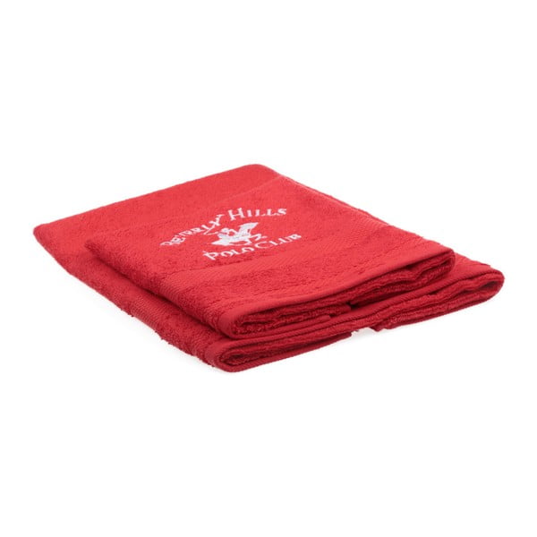 Sada 2 červených ručníků Beverly Hills Polo Club Tommy Orj